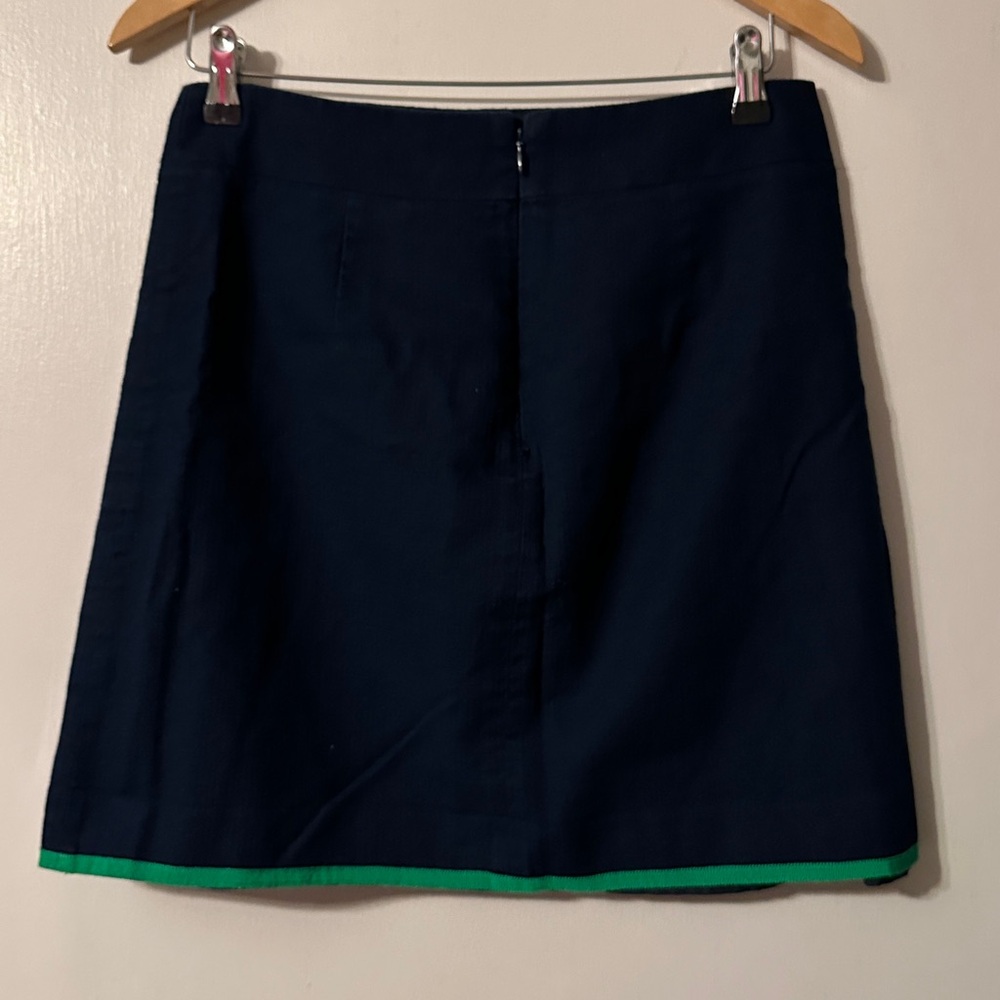 Navy Blue Skirt with Green Trim - Picture 2 of 4